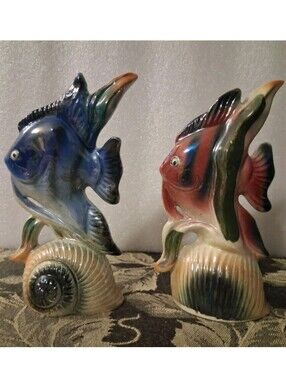 Accents | Rare Vintage Australian Pottery Fish Shell Statue Salt And ...